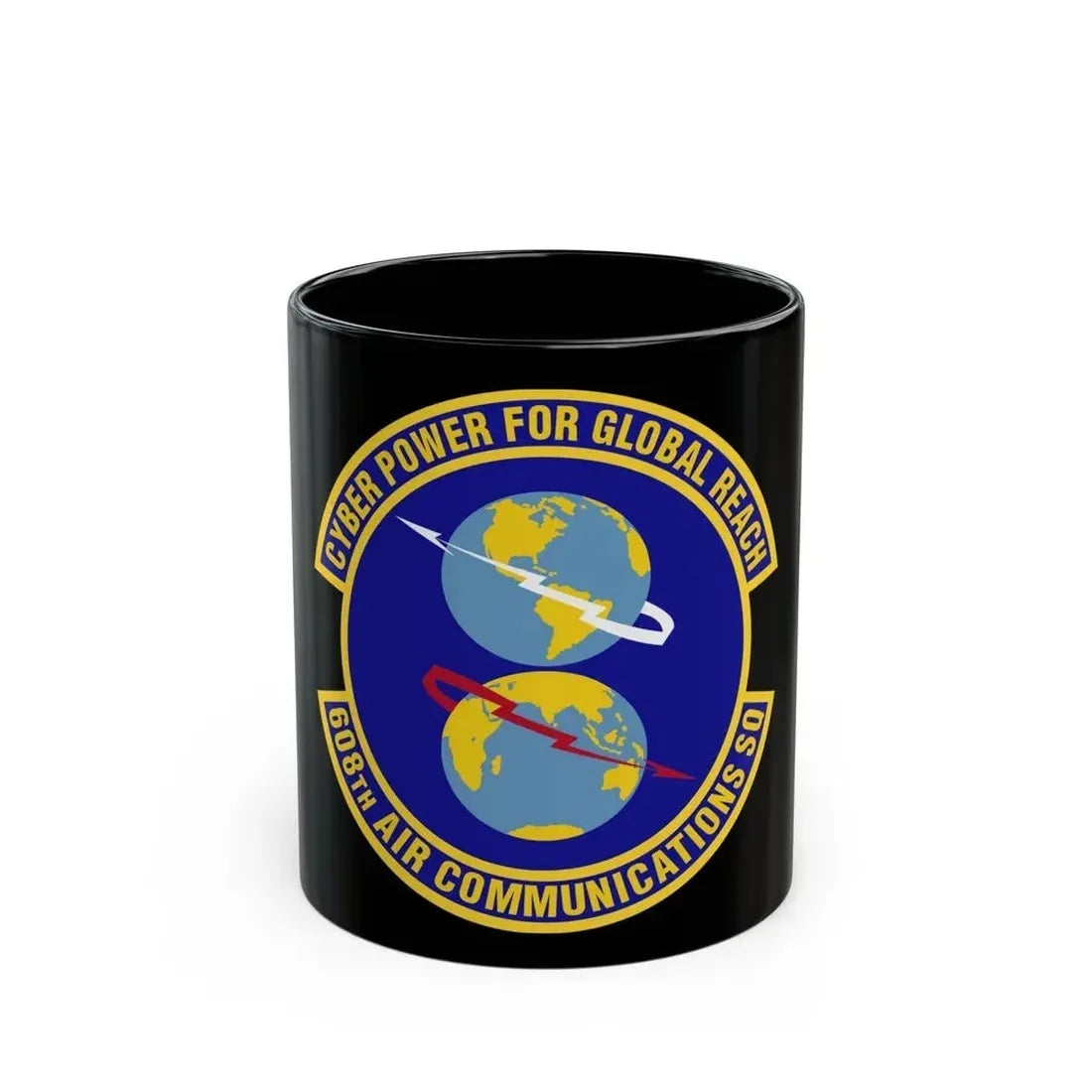 608th Air Communications Squadron (U.S. Air Force) Black Coffee Mug 11oz - Go Mug Yourself