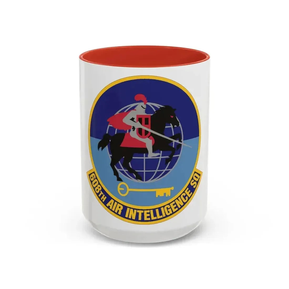 608th Air Intelligence Squadron (U.S. Air Force) Accent Coffee Mug 15oz Red - Go Mug Yourself