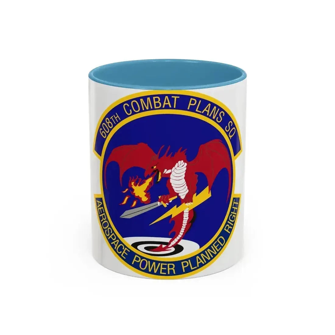608th Combat Plans Squadron (U.S. Air Force) Accent Coffee Mug 11oz Light Blue - Go Mug Yourself