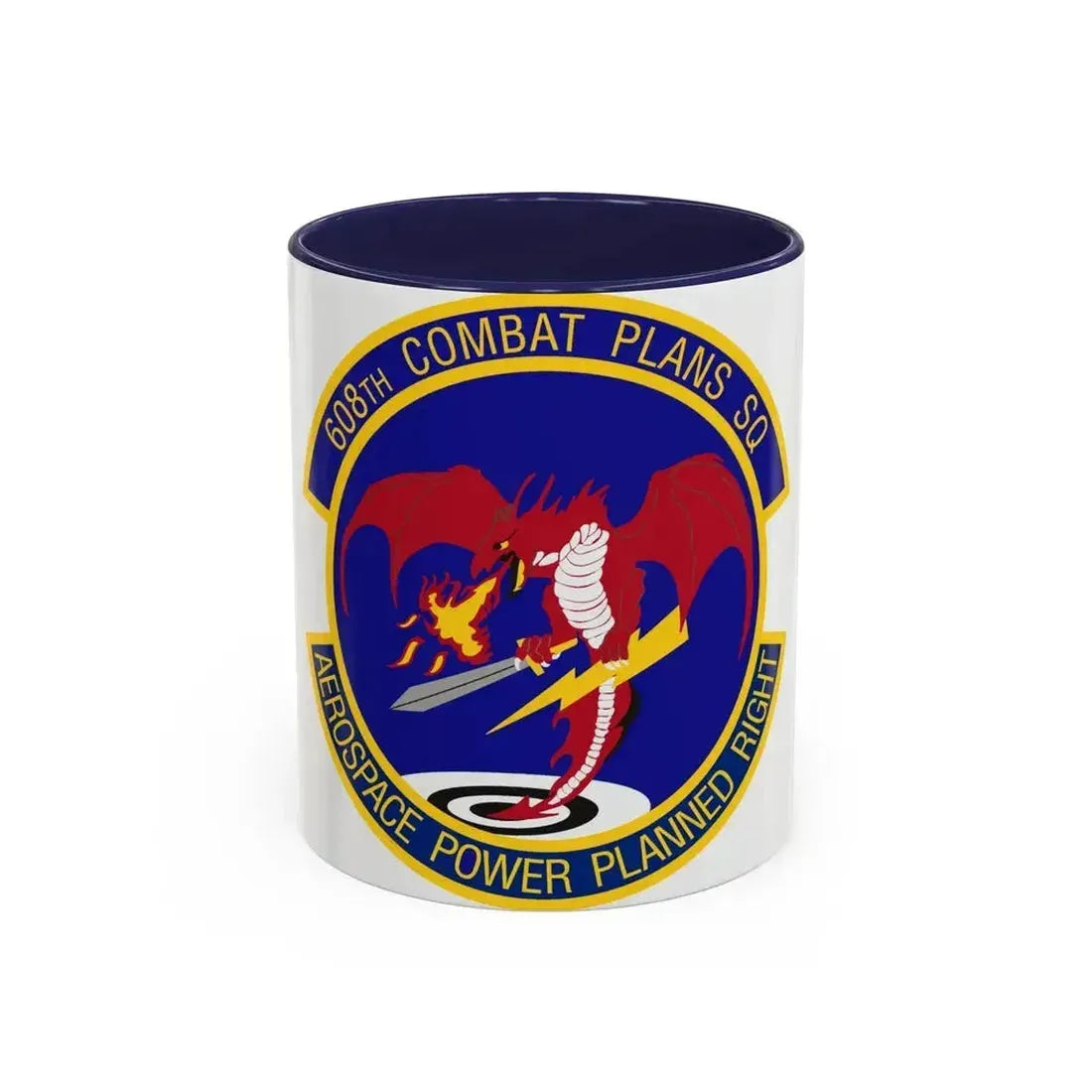 608th Combat Plans Squadron (U.S. Air Force) Accent Coffee Mug 11oz Navy - Go Mug Yourself