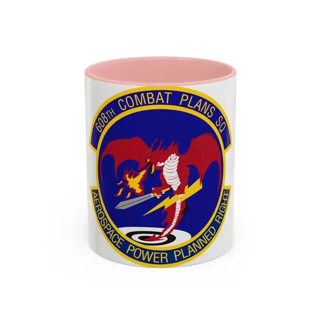 608th Combat Plans Squadron (U.S. Air Force) Accent Coffee Mug 11oz Pink - Go Mug Yourself