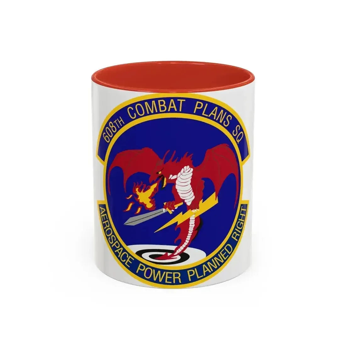 608th Combat Plans Squadron (U.S. Air Force) Accent Coffee Mug 11oz Red - Go Mug Yourself