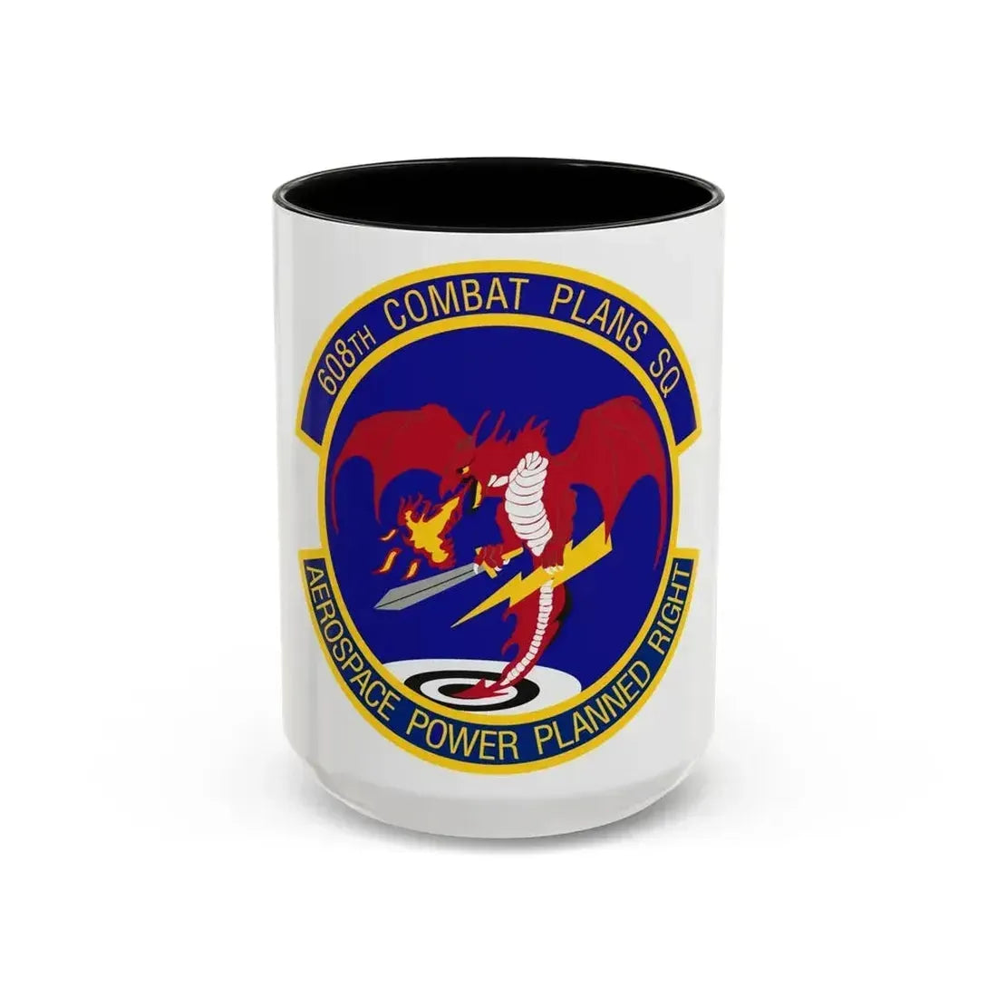 608th Combat Plans Squadron (U.S. Air Force) Accent Coffee Mug 15oz Black - Go Mug Yourself