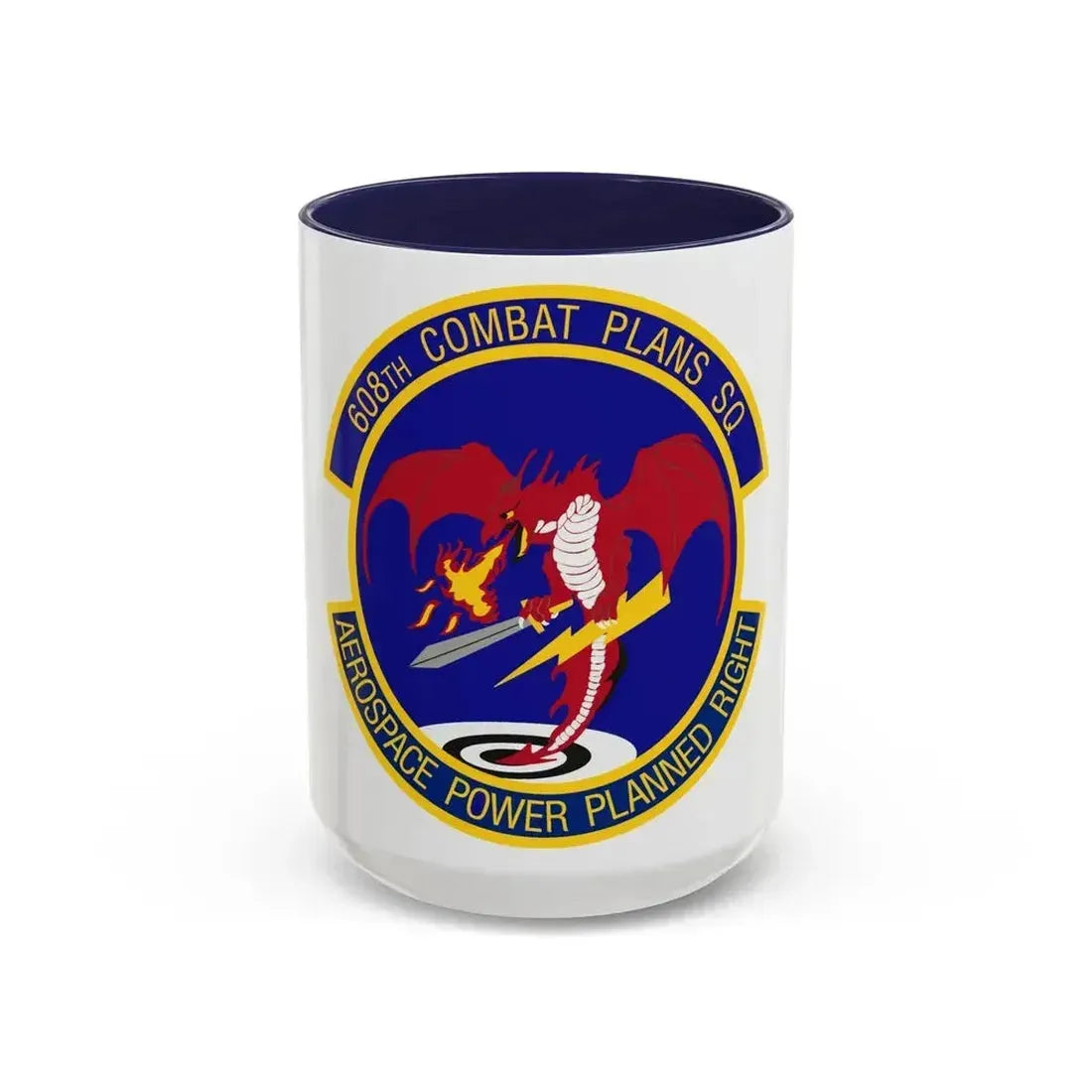 608th Combat Plans Squadron (U.S. Air Force) Accent Coffee Mug 15oz Navy - Go Mug Yourself
