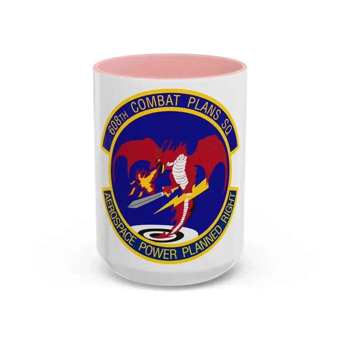 608th Combat Plans Squadron (U.S. Air Force) Accent Coffee Mug 15oz Pink - Go Mug Yourself