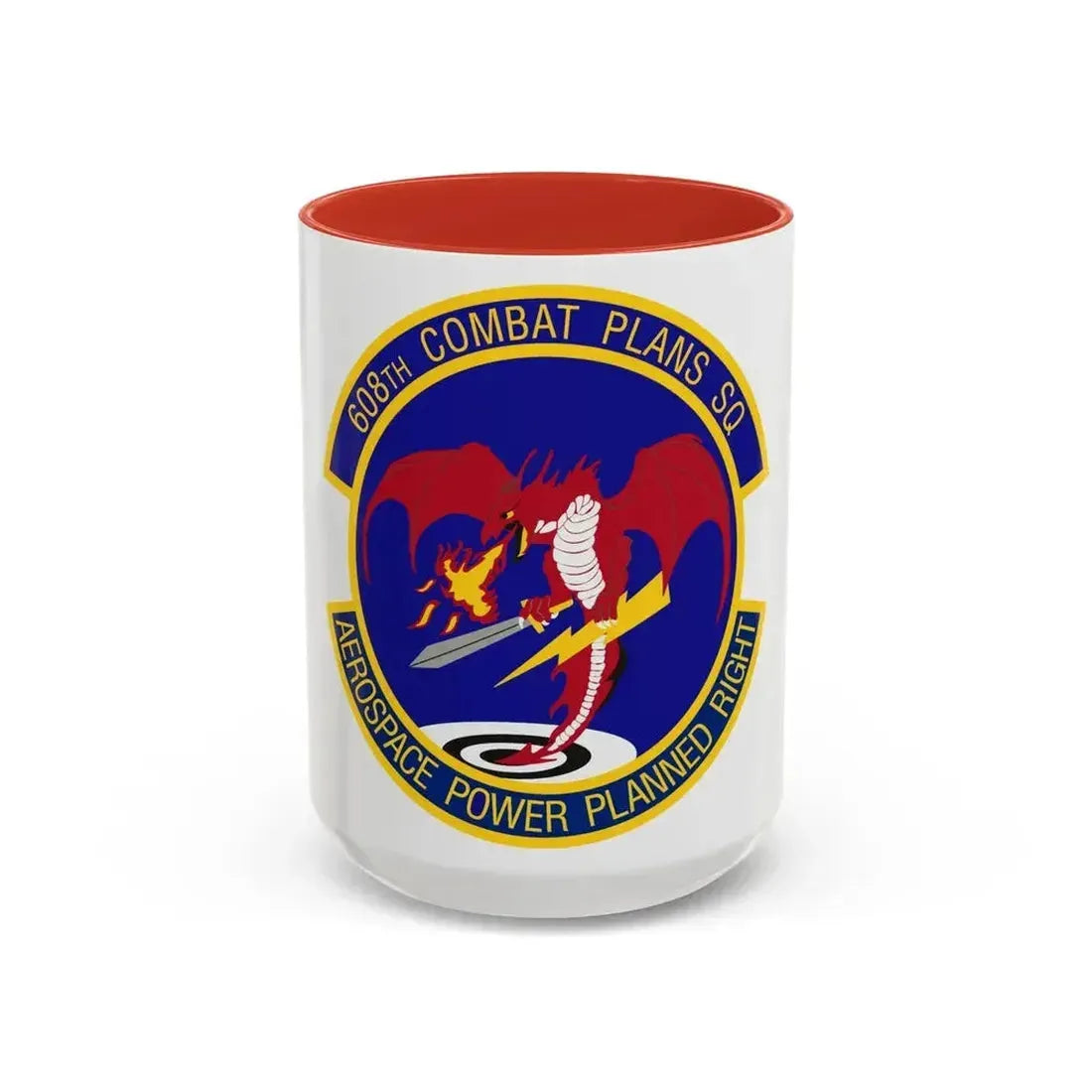 608th Combat Plans Squadron (U.S. Air Force) Accent Coffee Mug 15oz Red - Go Mug Yourself