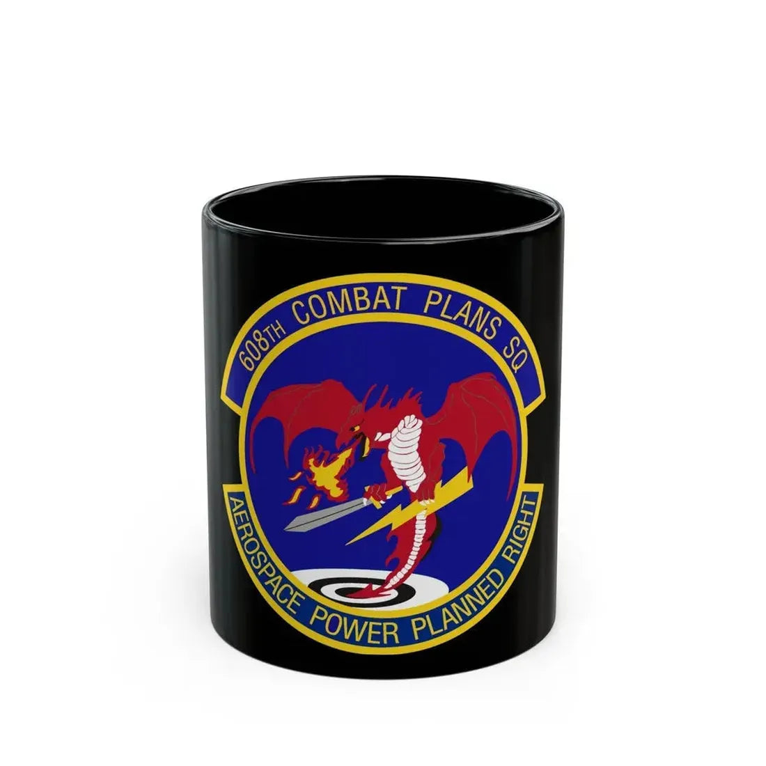 608th Combat Plans Squadron (U.S. Air Force) Black Coffee Mug 11oz - Go Mug Yourself