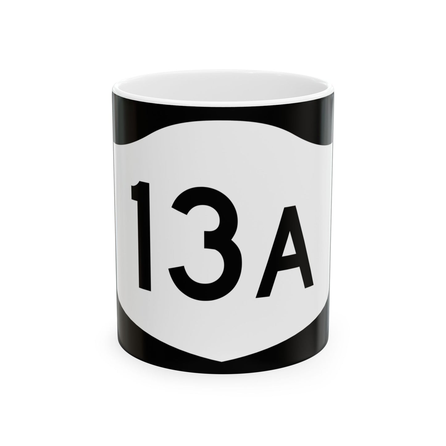 NY-13A (New York) (Road Sign) White Coffee Mug