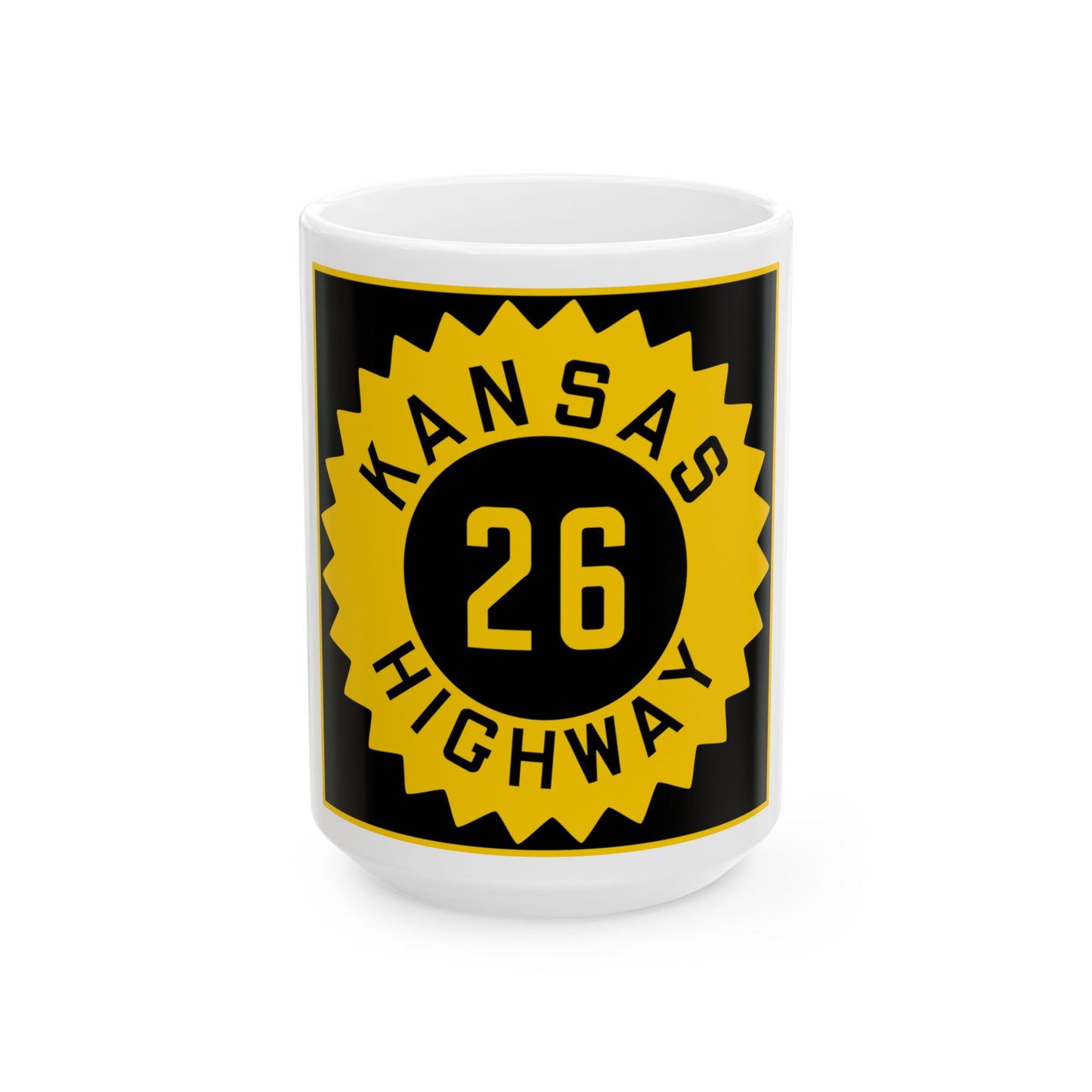 K-26 1926 (Kansas) (Road Sign) White Coffee Mug