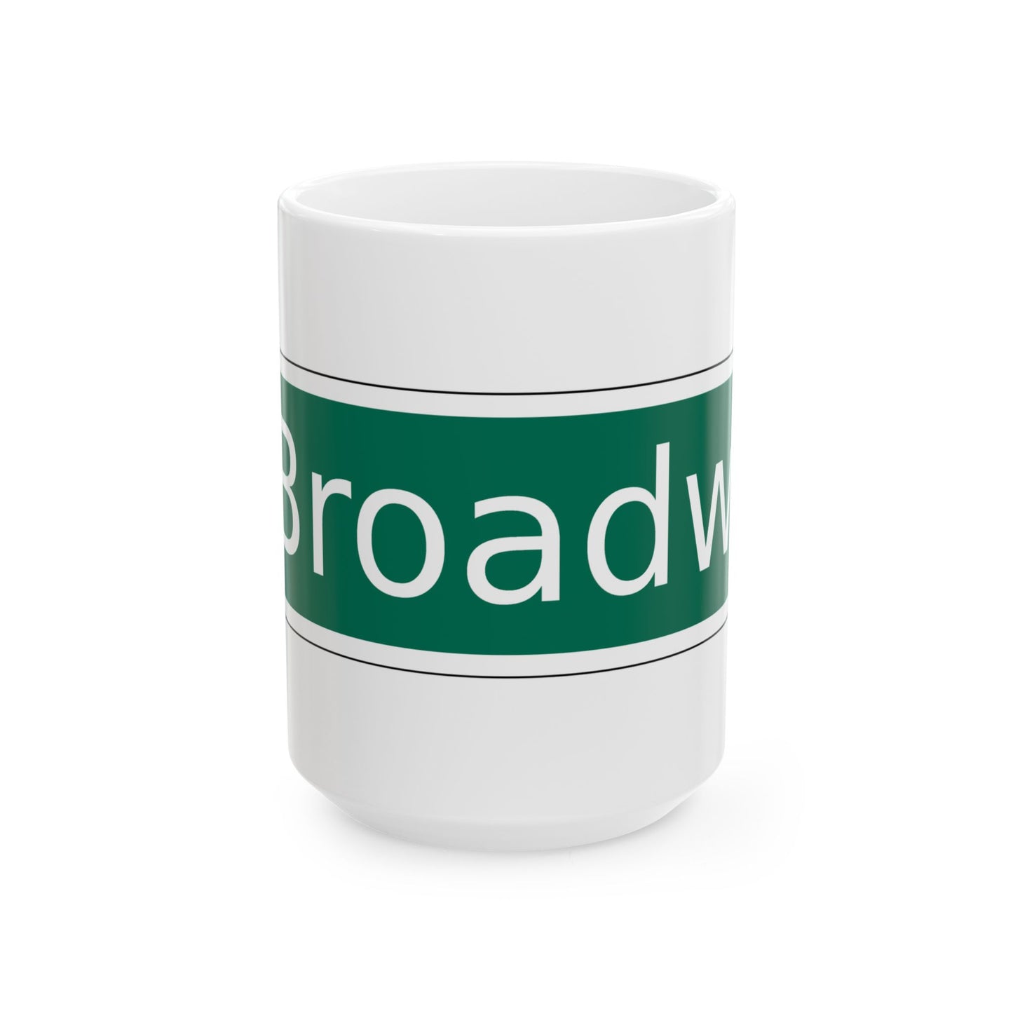 NYCDOT West Broadway Sign (New York) (Road Sign) White Coffee Mug