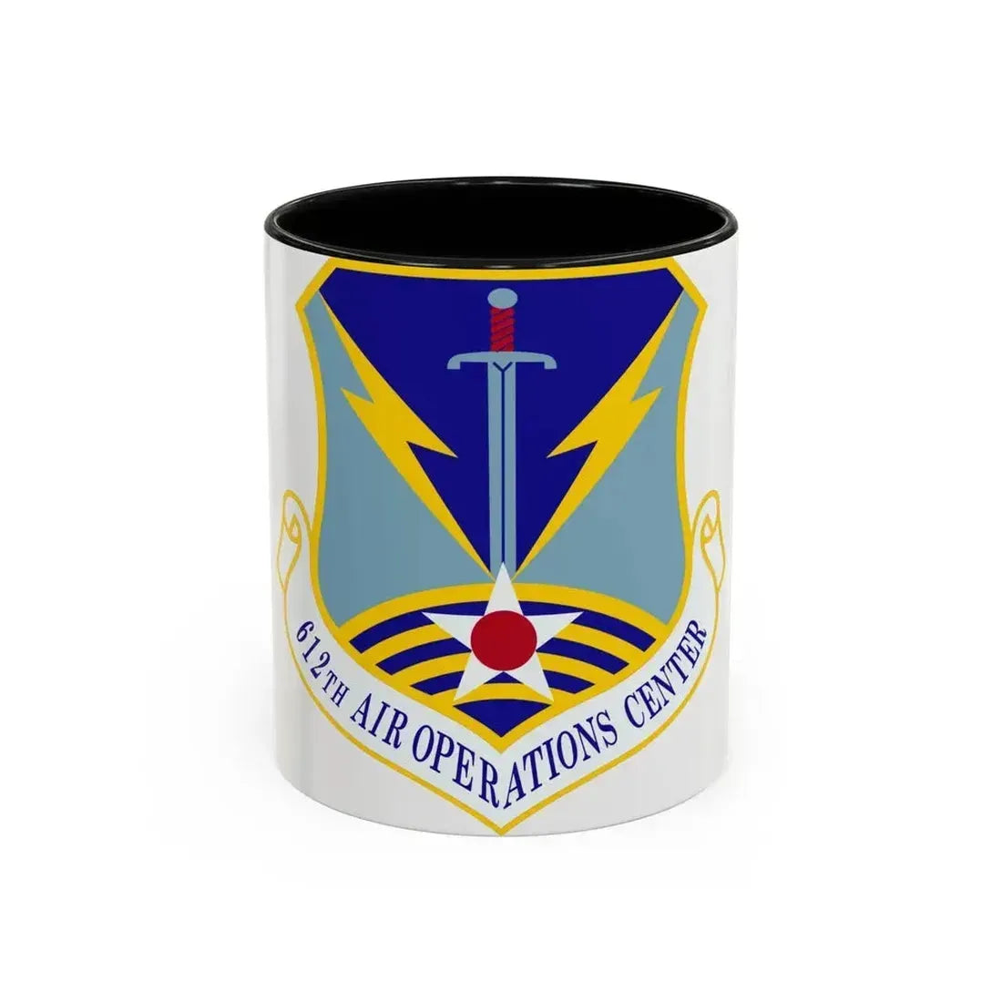 612 Air Operations Center ACC (U.S. Air Force) Accent Coffee Mug 11oz Black - Go Mug Yourself