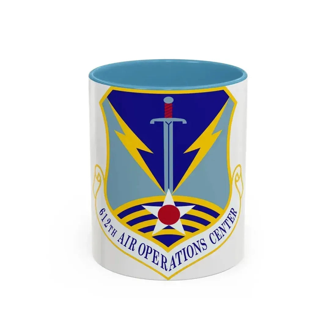 612 Air Operations Center ACC (U.S. Air Force) Accent Coffee Mug 11oz Light Blue - Go Mug Yourself