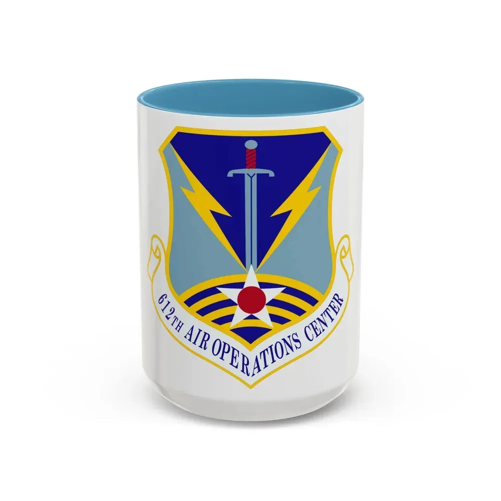 612 Air Operations Center ACC (U.S. Air Force) Accent Coffee Mug 15oz Light Blue - Go Mug Yourself
