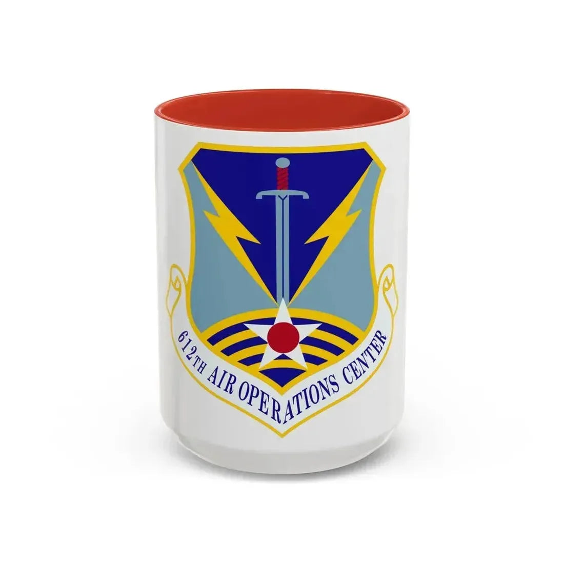 612 Air Operations Center ACC (U.S. Air Force) Accent Coffee Mug 15oz Red - Go Mug Yourself
