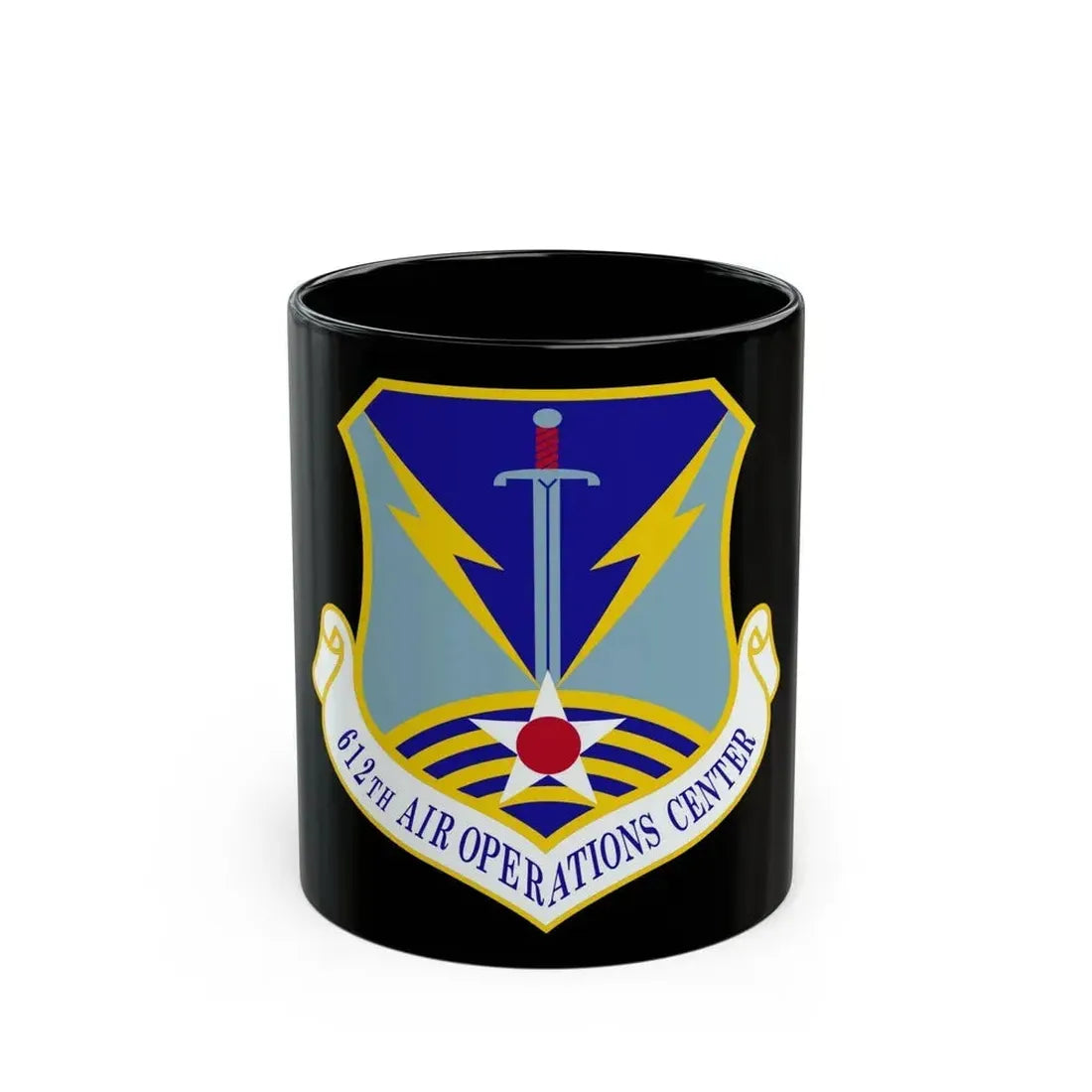 612 Air Operations Center ACC (U.S. Air Force) Black Coffee Mug - Go Mug Yourself
