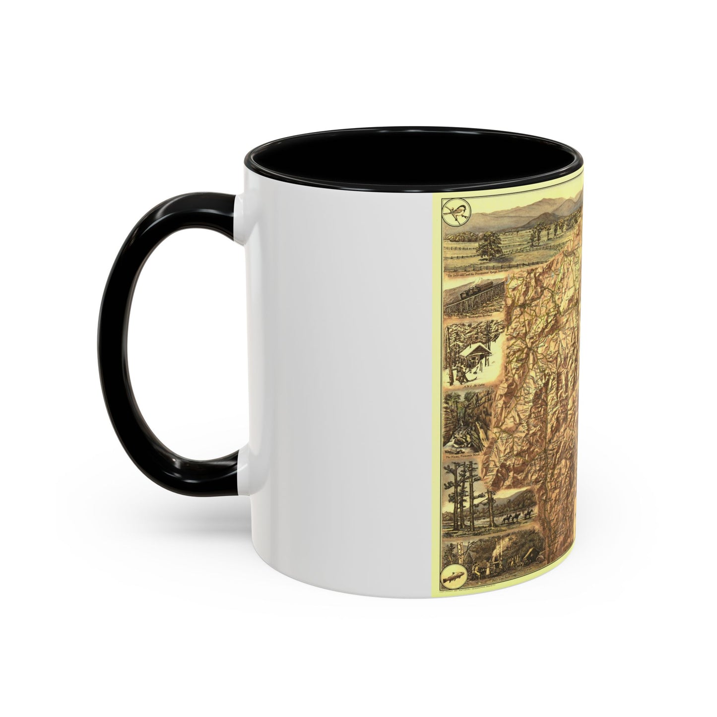USA - New Hampshire's White Mountains (1937) (Map) Accent Coffee Mug-Go Mug Yourself