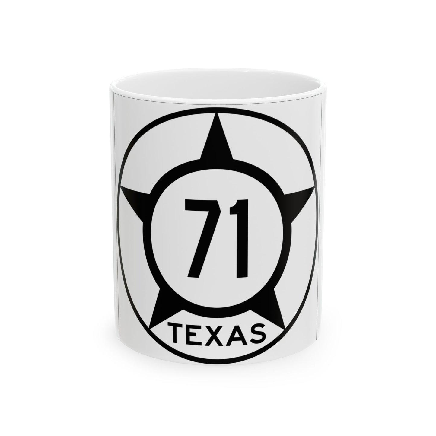 Old Texas 71 (Texas) (Road Sign) White Coffee Mug