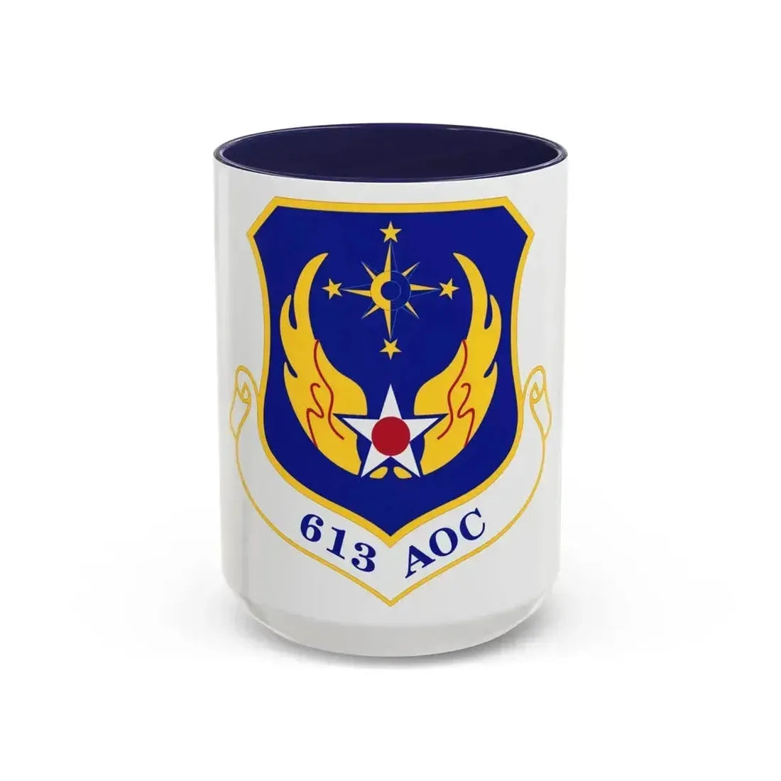 613 Air Operations Center PACAF (U.S. Air Force) Accent Coffee Mug 15oz Navy - Go Mug Yourself