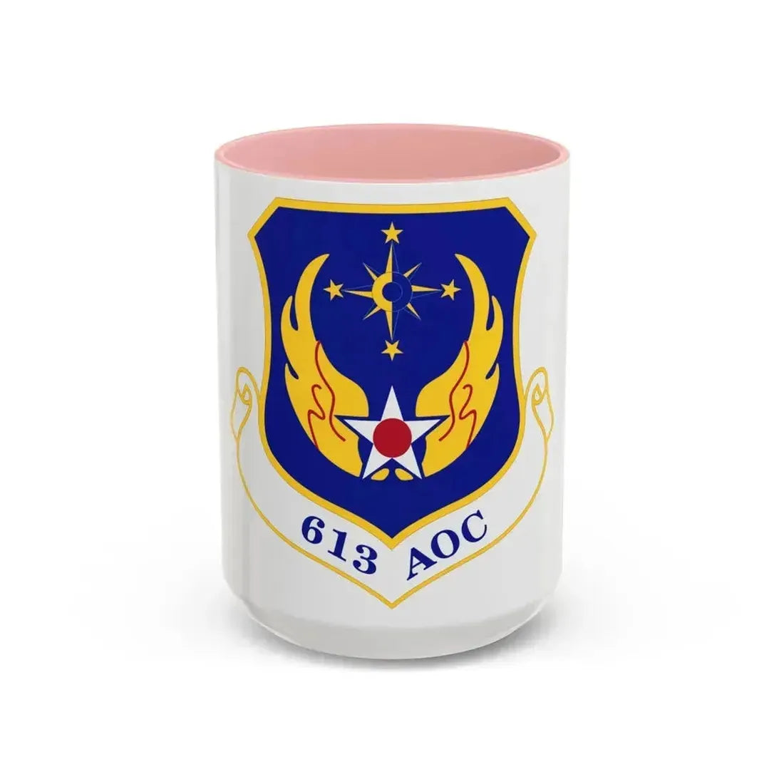 613 Air Operations Center PACAF (U.S. Air Force) Accent Coffee Mug 15oz Pink - Go Mug Yourself