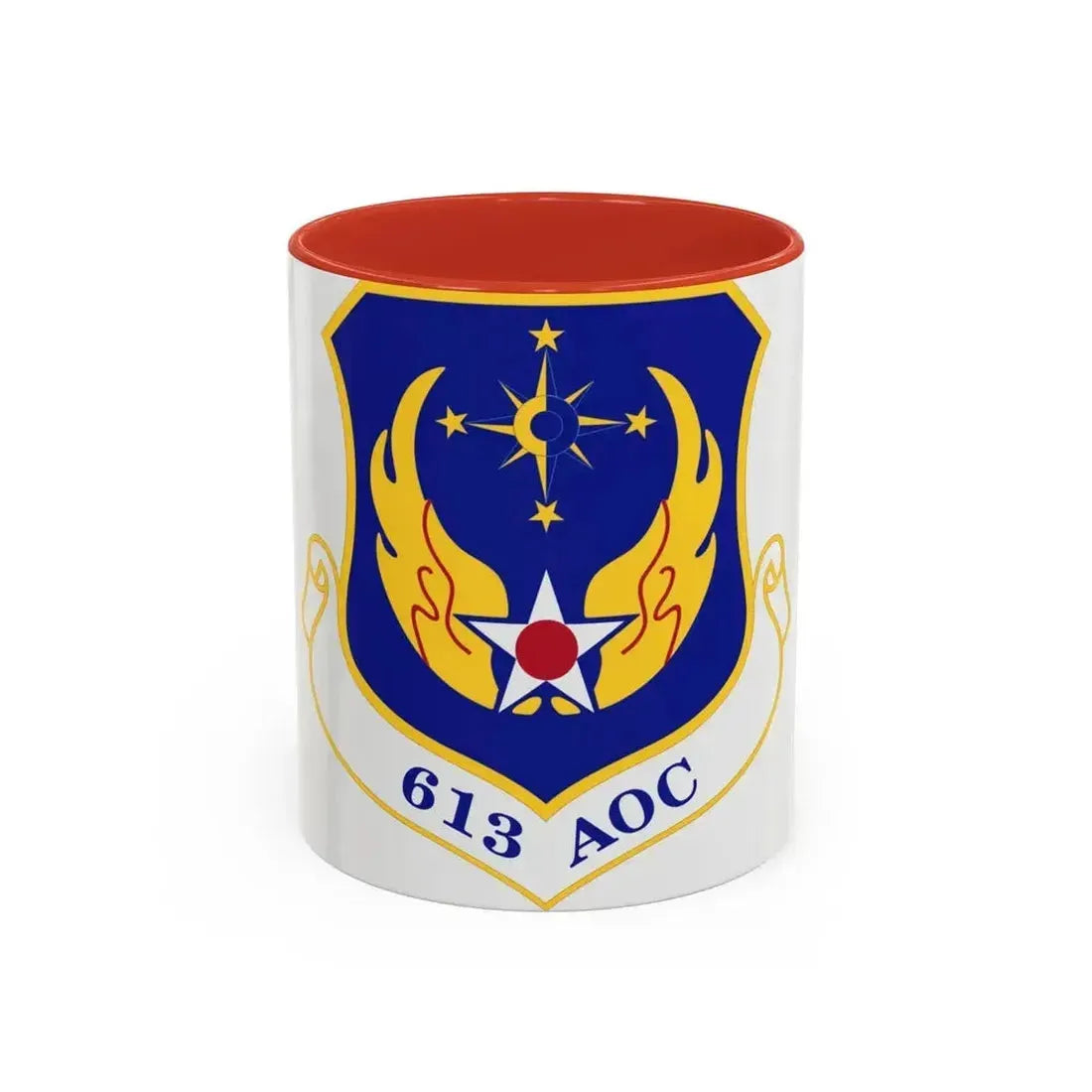 613th Air and Space Operations Center (U.S. Air Force) Accent Coffee Mug 11oz Red - Go Mug Yourself