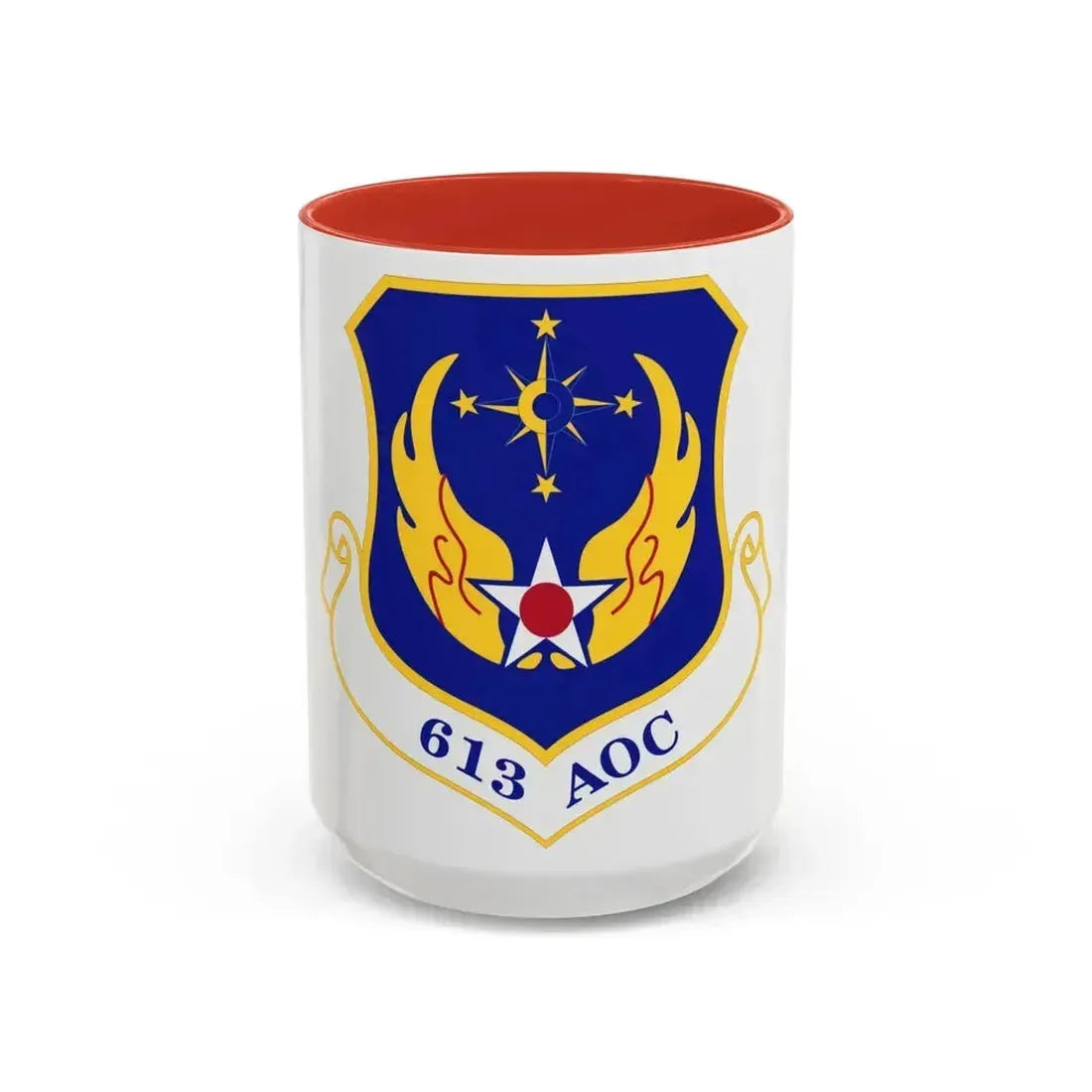 613th Air and Space Operations Center (U.S. Air Force) Accent Coffee Mug 15oz Red - Go Mug Yourself