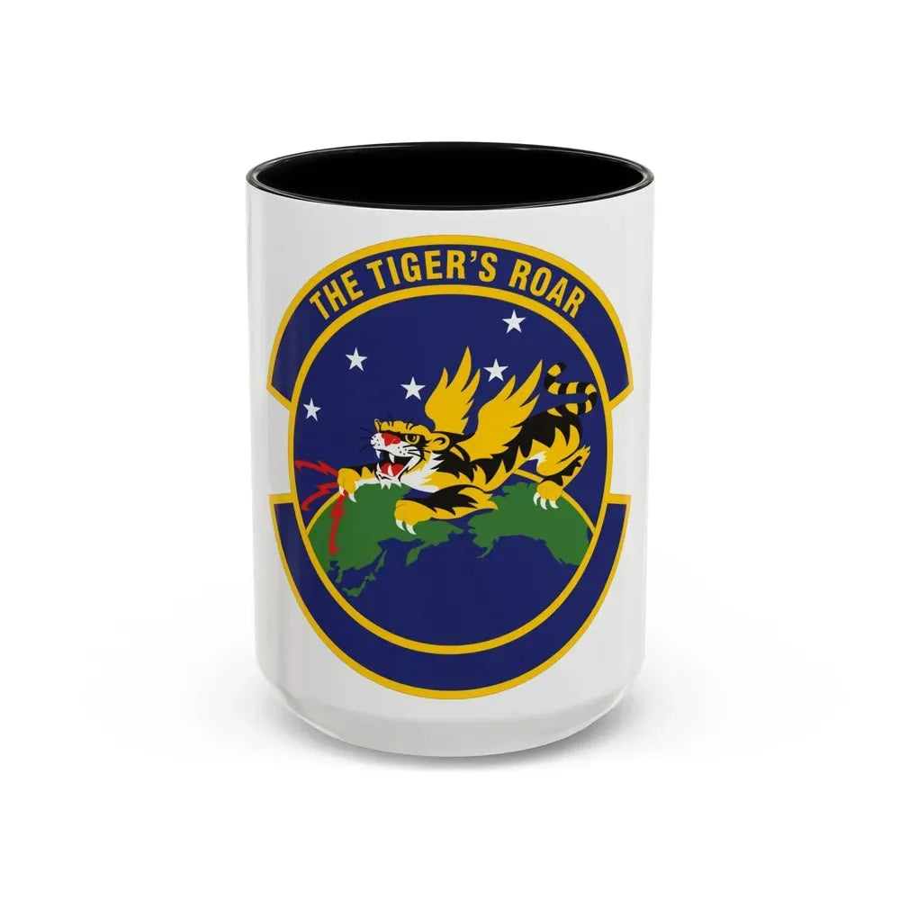 614 Air and Space Communications Squadron AFSPC (U.S. Air Force) Accent Coffee Mug 15oz Black - Go Mug Yourself