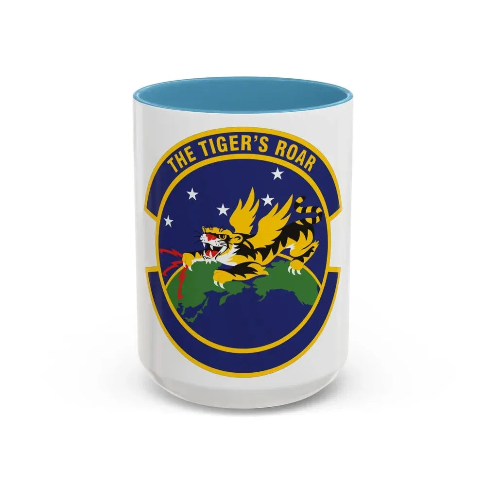 614 Air and Space Communications Squadron AFSPC (U.S. Air Force) Accent Coffee Mug 15oz Light Blue - Go Mug Yourself