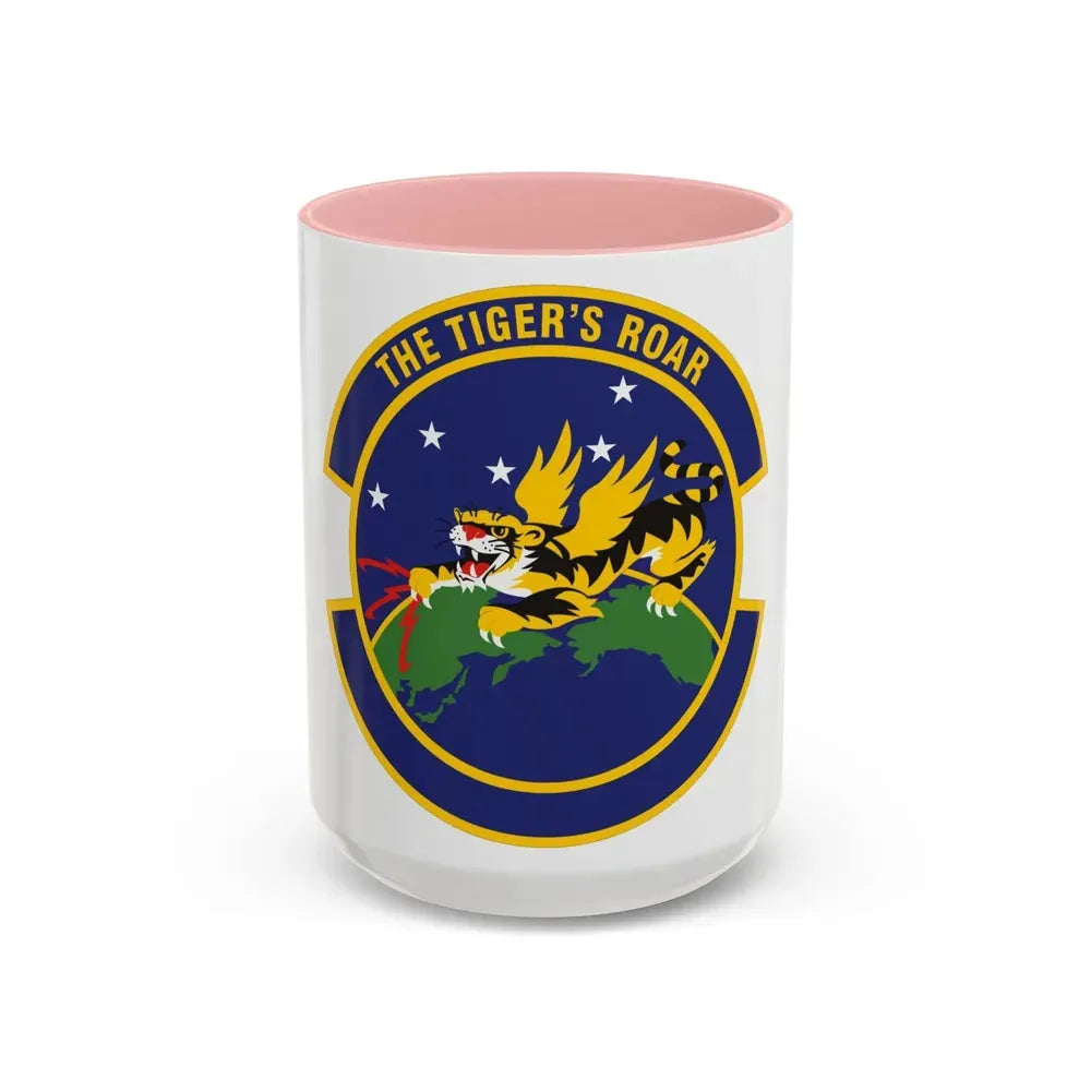 614 Air and Space Communications Squadron AFSPC (U.S. Air Force) Accent Coffee Mug 15oz Pink - Go Mug Yourself