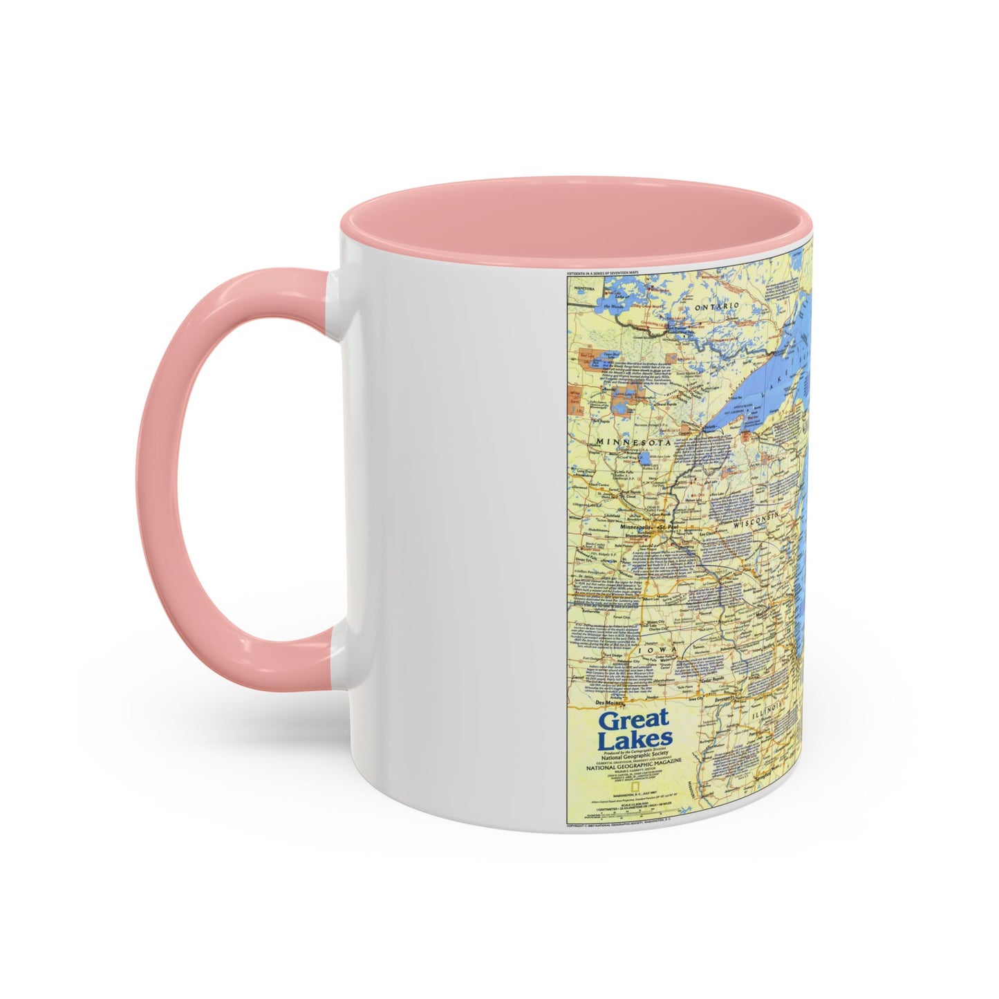 Canada - The Great Lakes 1 (1987) (Map) Accent Coffee Mug