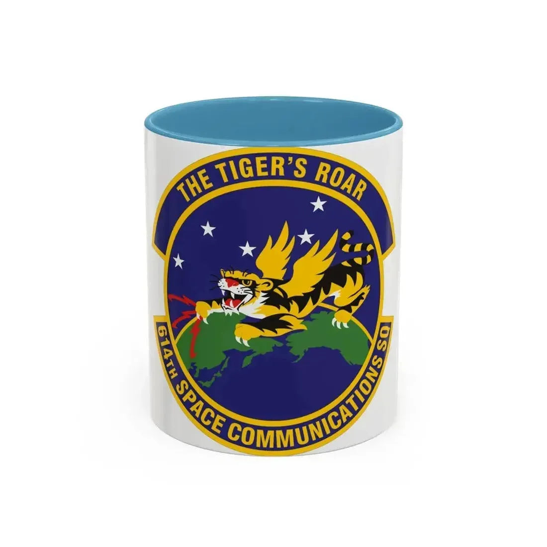 614th Space Communications Squadron (U.S. Air Force) Accent Coffee Mug 11oz Light Blue - Go Mug Yourself