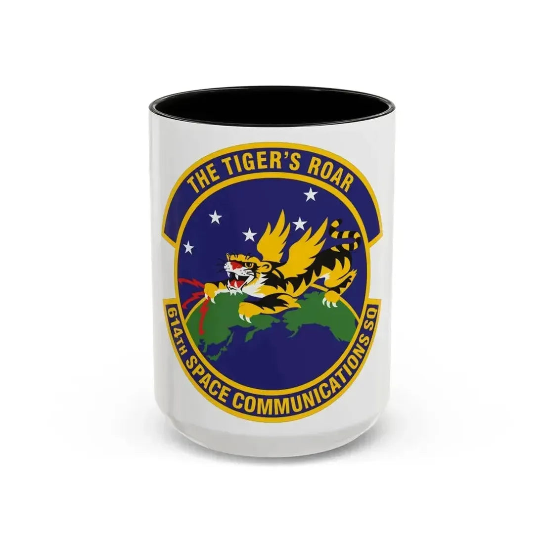 614th Space Communications Squadron (U.S. Air Force) Accent Coffee Mug 15oz Black - Go Mug Yourself