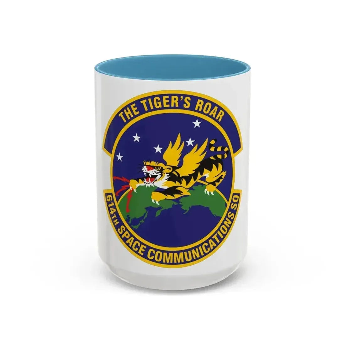 614th Space Communications Squadron (U.S. Air Force) Accent Coffee Mug 15oz Light Blue - Go Mug Yourself