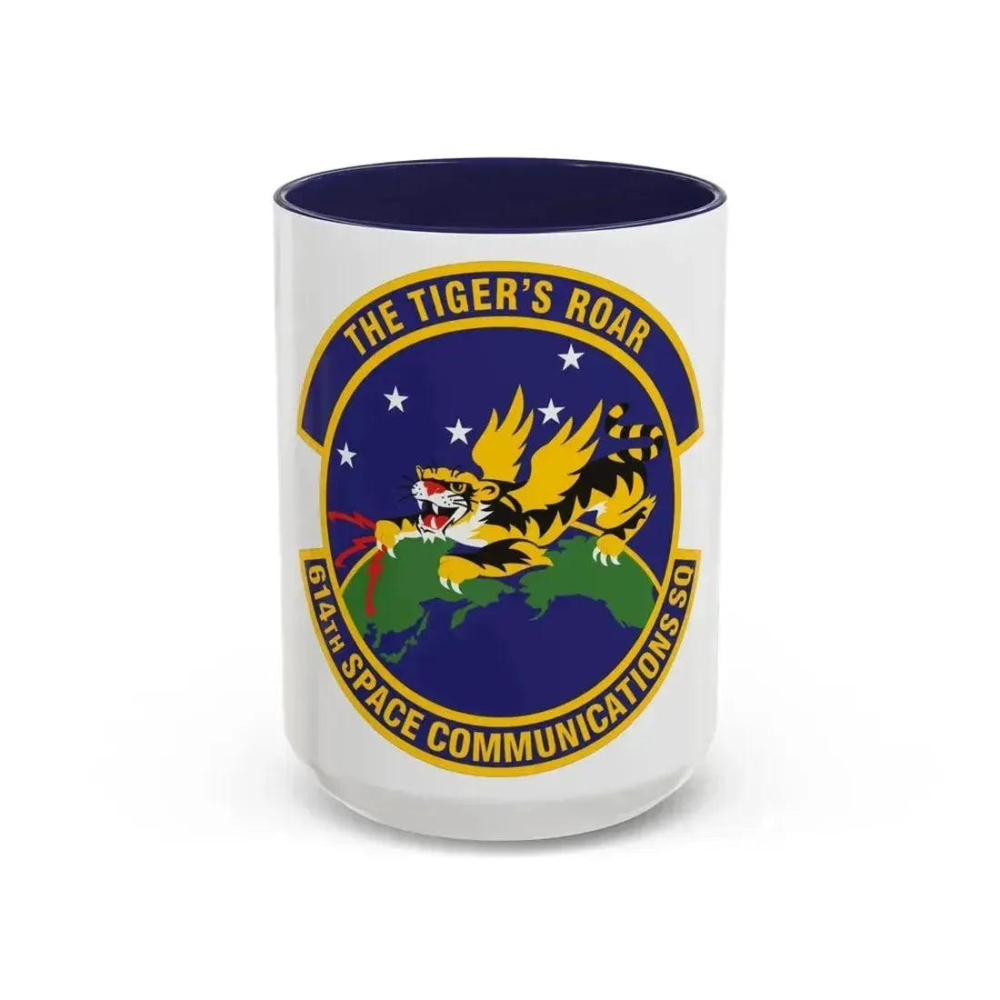 614th Space Communications Squadron (U.S. Air Force) Accent Coffee Mug 15oz Navy - Go Mug Yourself