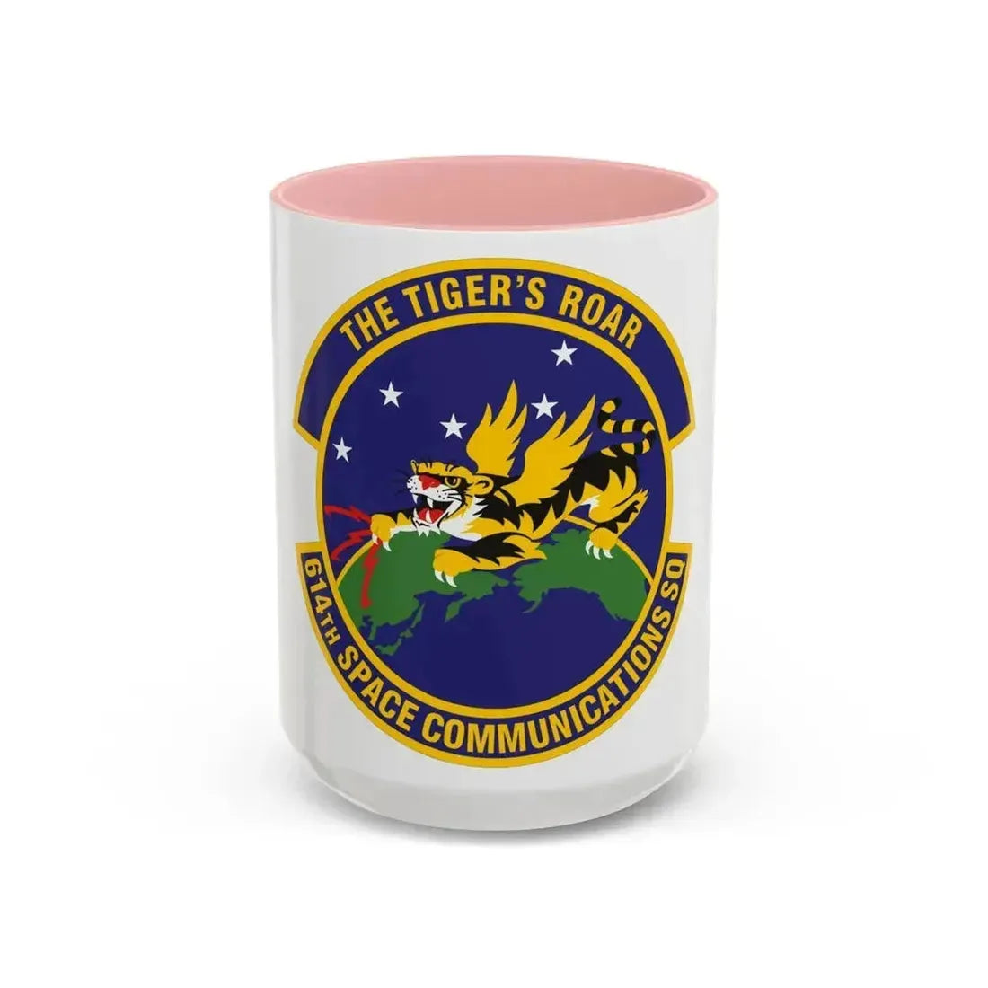 614th Space Communications Squadron (U.S. Air Force) Accent Coffee Mug 15oz Pink - Go Mug Yourself