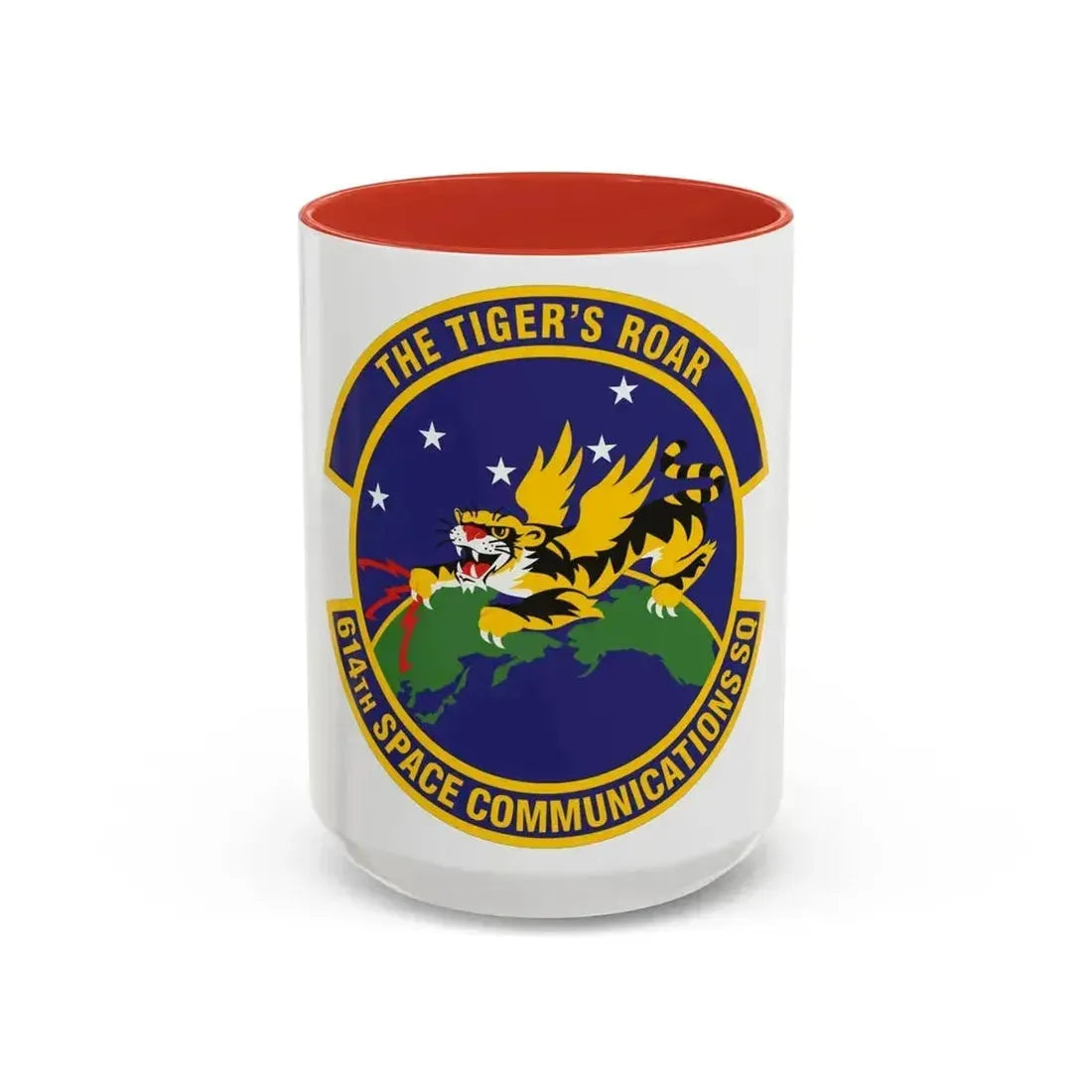 614th Space Communications Squadron (U.S. Air Force) Accent Coffee Mug 15oz Red - Go Mug Yourself