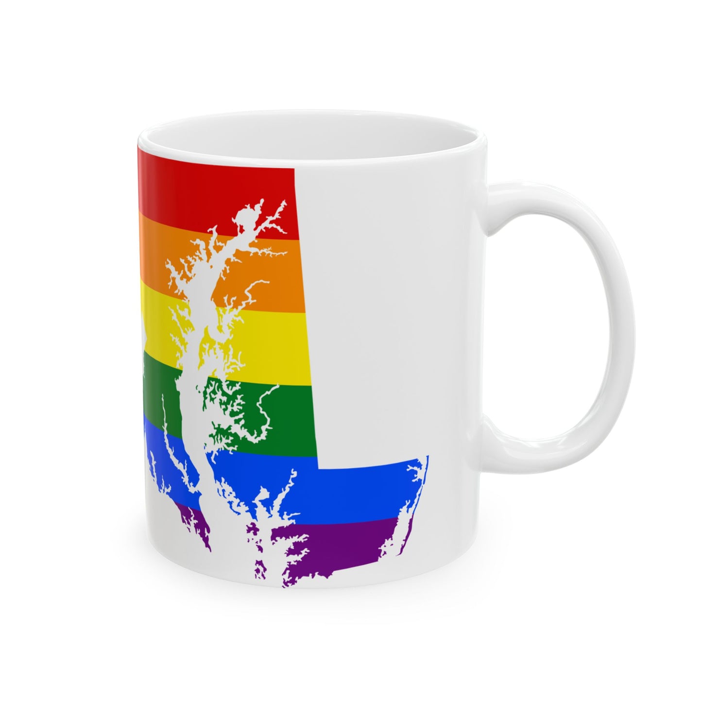 LGBT flag map of Maryland (United States) White Coffee Mug