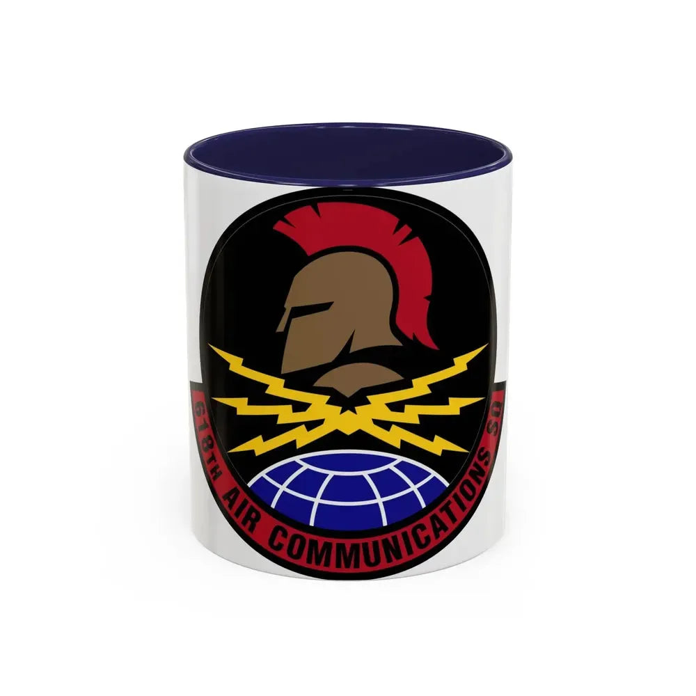 618 Air Communications Squadron AMC (U.S. Air Force) Accent Coffee Mug 11oz Navy - Go Mug Yourself