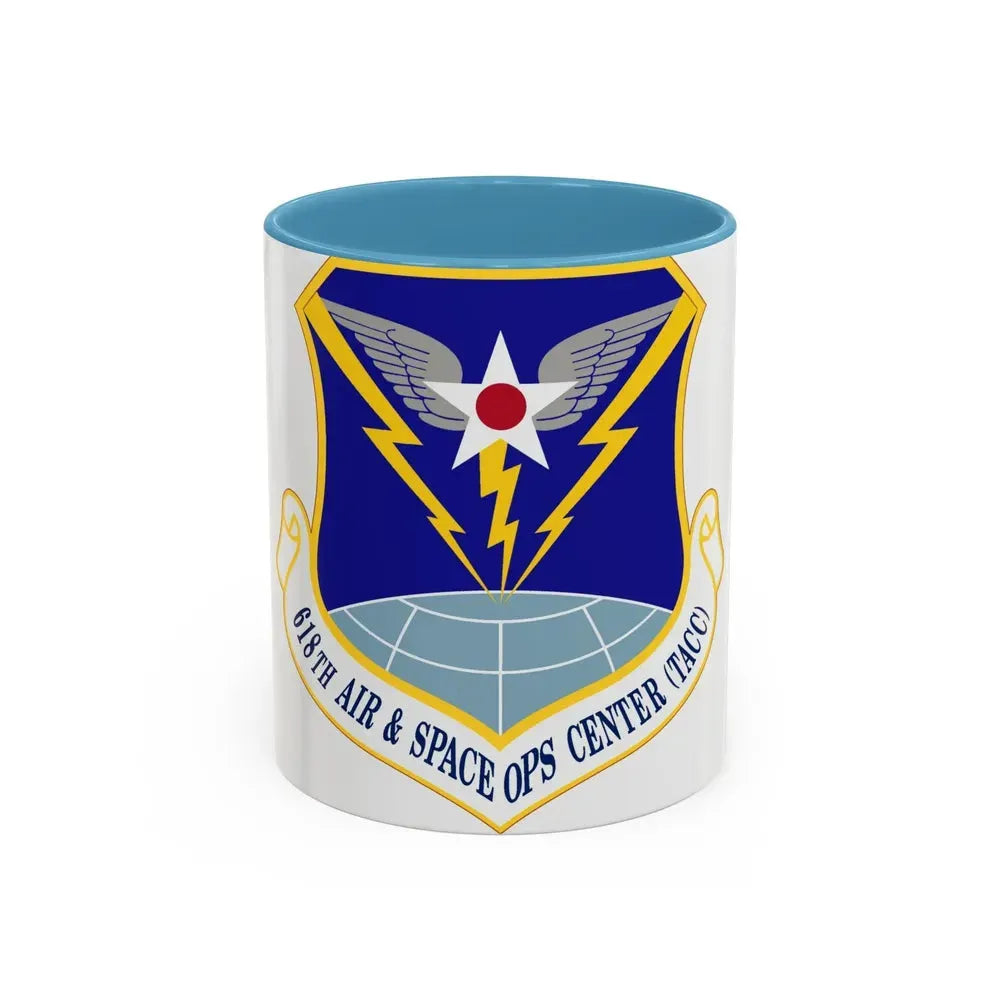 618 Air Operations Center AMC (U.S. Air Force) Accent Coffee Mug 11oz Light Blue - Go Mug Yourself