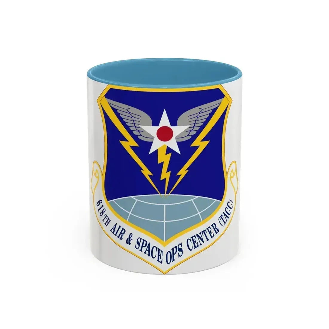 618 Air Operations Center AMC (U.S. Air Force) Accent Coffee Mug 11oz Light Blue - Go Mug Yourself