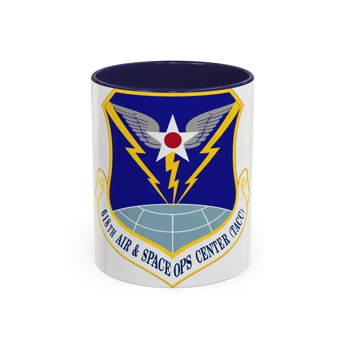 618 Air Operations Center AMC (U.S. Air Force) Accent Coffee Mug 11oz Navy - Go Mug Yourself