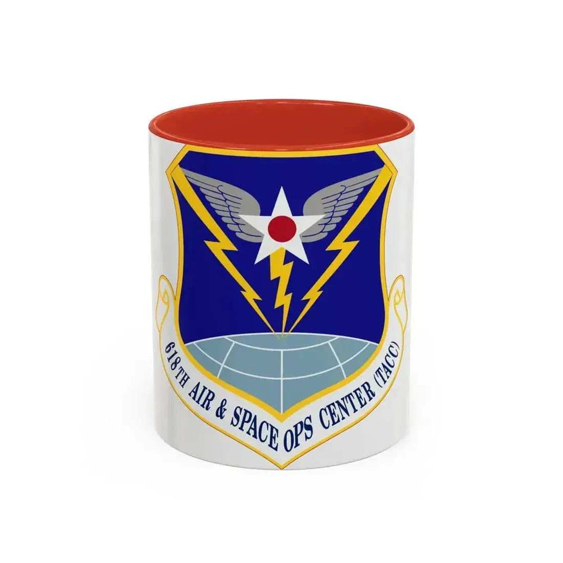 618 Air Operations Center AMC (U.S. Air Force) Accent Coffee Mug 11oz Red - Go Mug Yourself