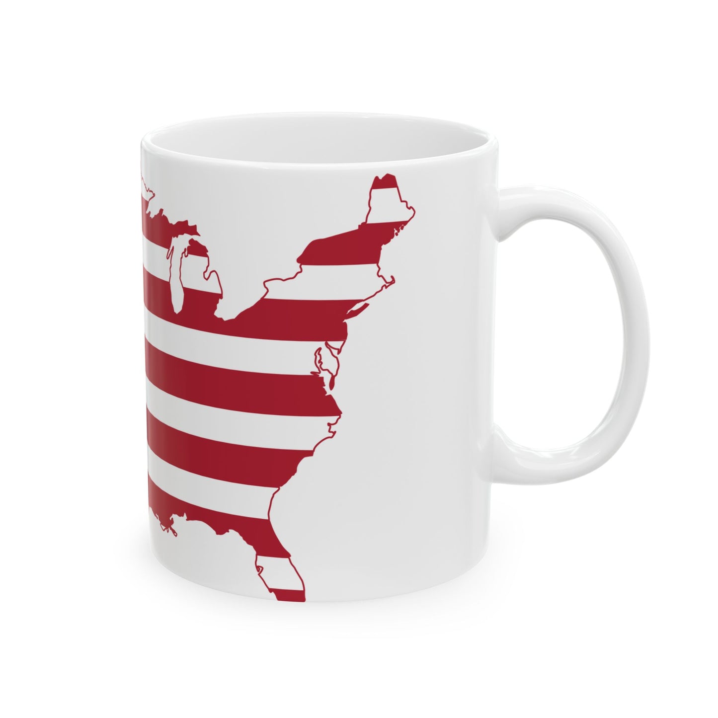 Flag-map of the United States (United States) White Coffee Mug