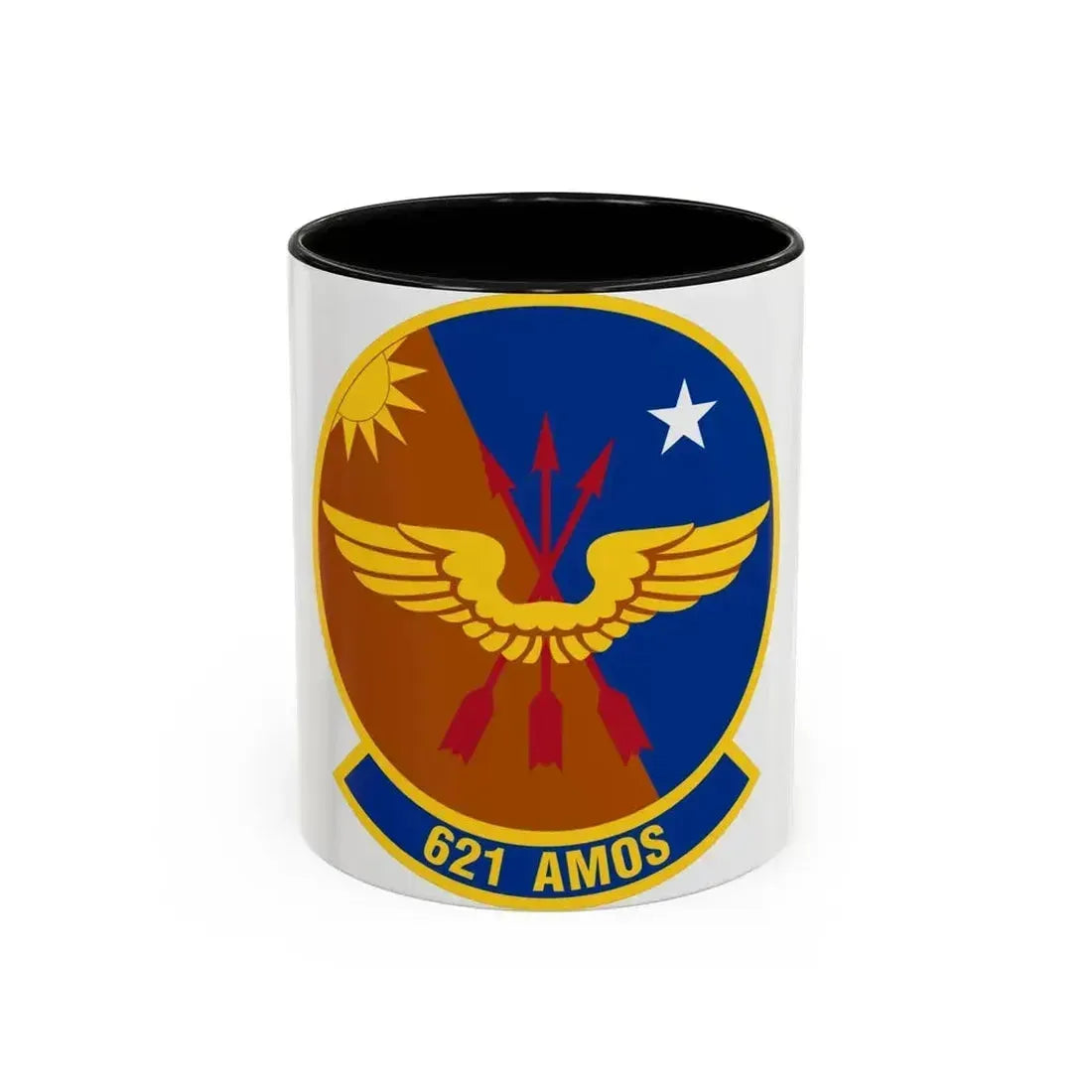 621 Air Mobility Operations Squadron AMC (U.S. Air Force) Accent Coffee Mug 11oz Black - Go Mug Yourself