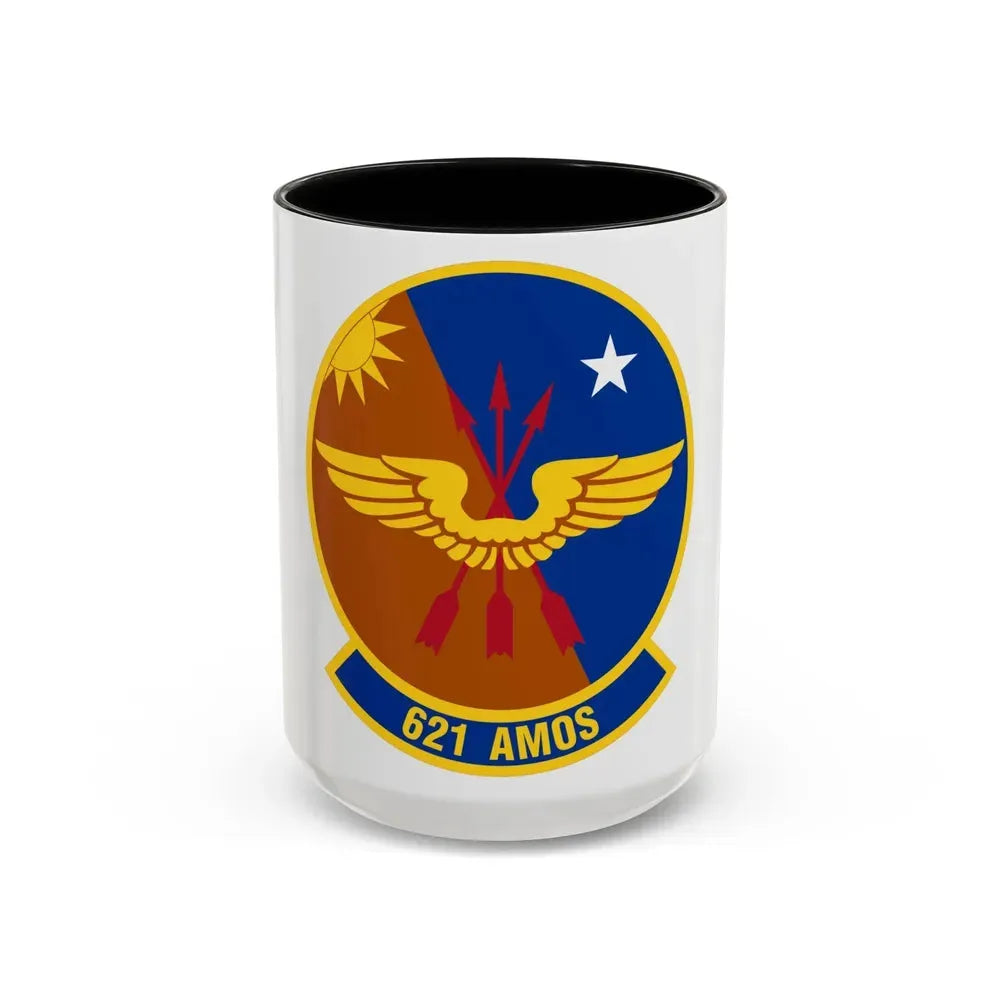 621 Air Mobility Operations Squadron AMC (U.S. Air Force) Accent Coffee Mug 15oz Black - Go Mug Yourself
