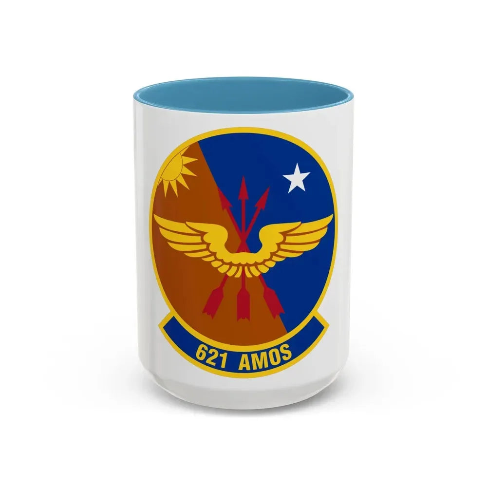 621 Air Mobility Operations Squadron AMC (U.S. Air Force) Accent Coffee Mug 15oz Light Blue - Go Mug Yourself