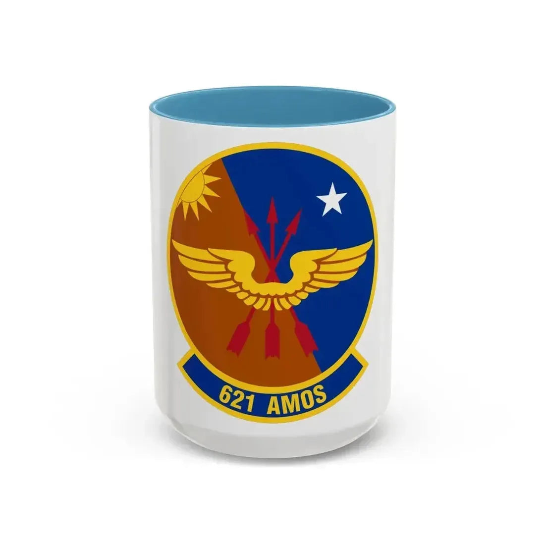 621 Air Mobility Operations Squadron AMC (U.S. Air Force) Accent Coffee Mug 15oz Light Blue - Go Mug Yourself