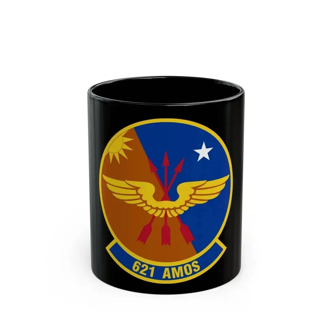 621 Air Mobility Operations Squadron AMC (U.S. Air Force) Black Coffee Mug 11oz - Go Mug Yourself