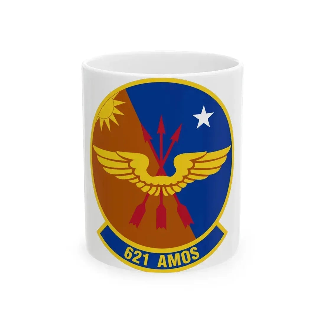 621 Air Mobility Operations Squadron AMC (U.S. Air Force) White Coffee Mug 11oz - Go Mug Yourself