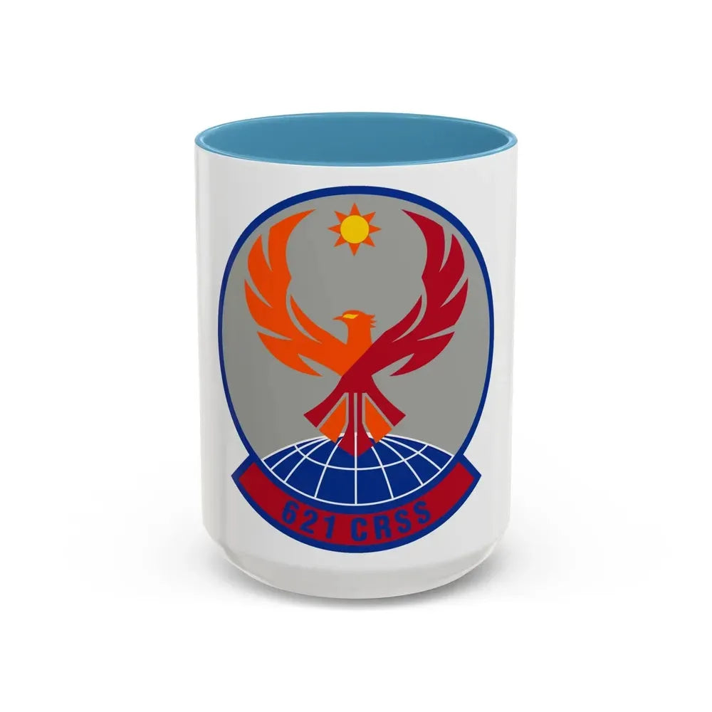 621 Contingency Response Support Sq AMC (U.S. Air Force) Accent Coffee Mug 15oz Light Blue - Go Mug Yourself