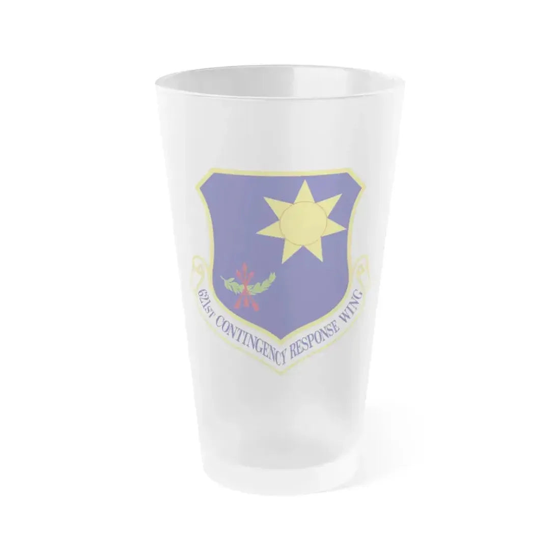 621 Contingency Response Wing AMC (U.S. Air Force) Frosted Pint Glass 16oz 16oz Frosted - Go Mug Yourself